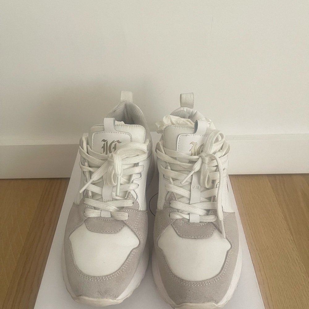 JustCavalli White and Gray Sneakers